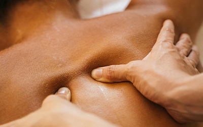 Woman having Spa back therapy